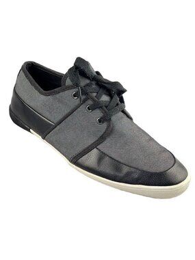 Rock & Republic Mens 8.5 Gray & Black Low-Top Canvas Sneakers With Laces